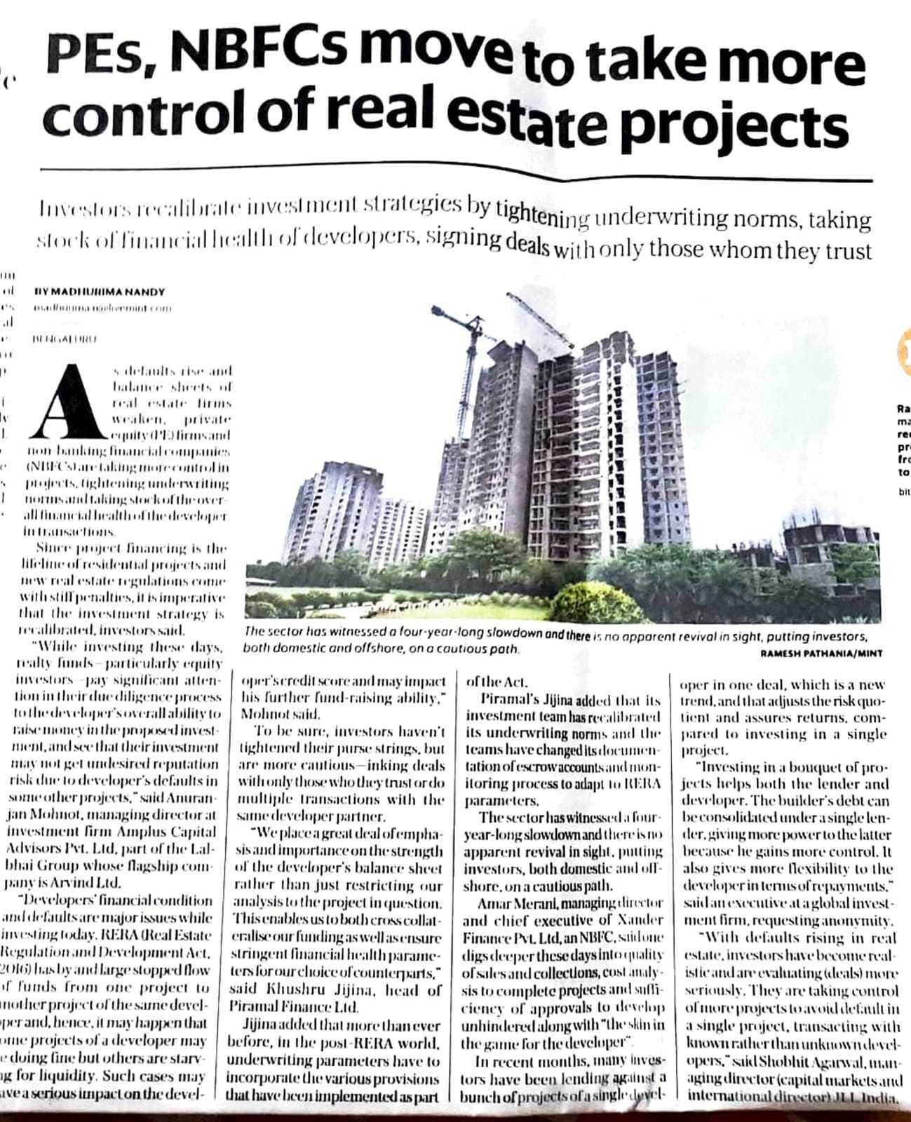 PEs, NBFCs move to take more control of real estate projects